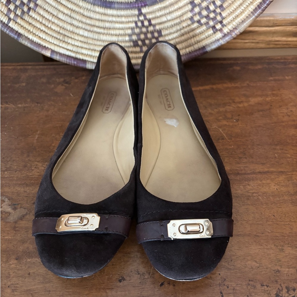 Coach brown suede flats